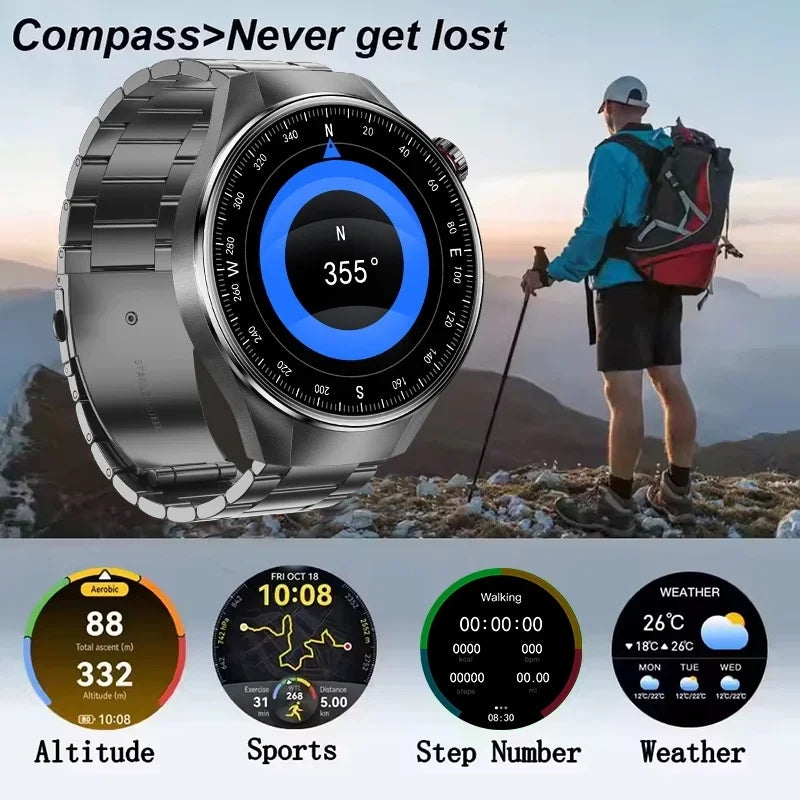 G5 Plus GPS Smart Watch for Men, 1.75" AMOLED, Compass, Bluetooth Calling, IP68
