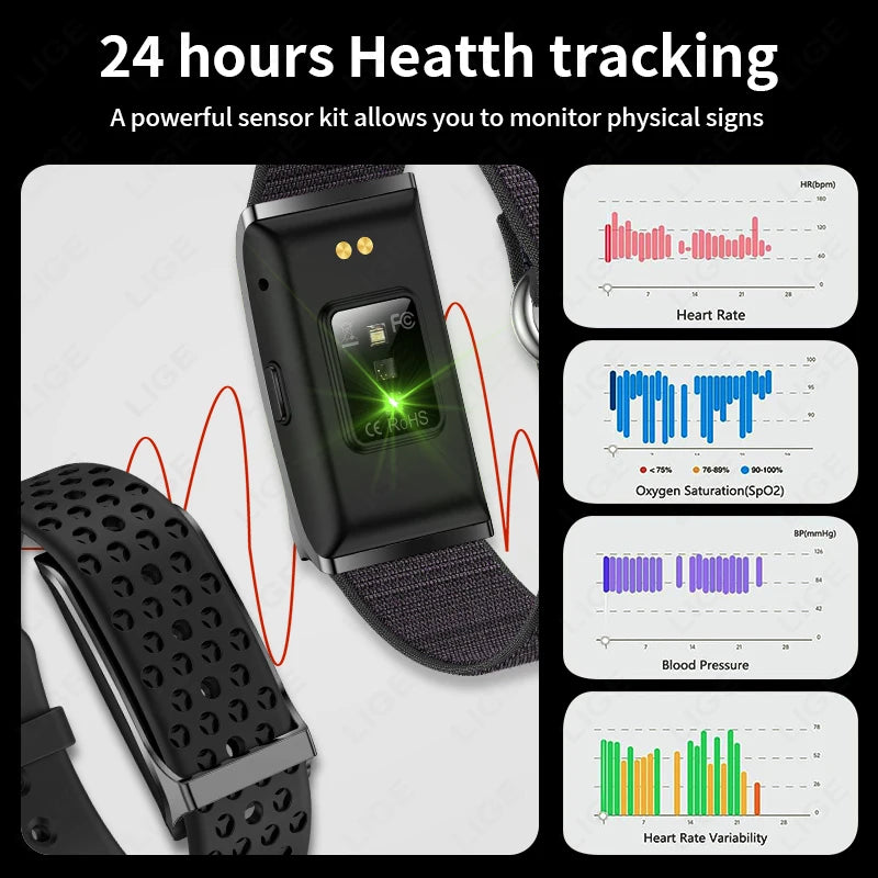 LIGE Screenless Fitness Band Watch, Activity & Sleep Tracking, Water Resistant