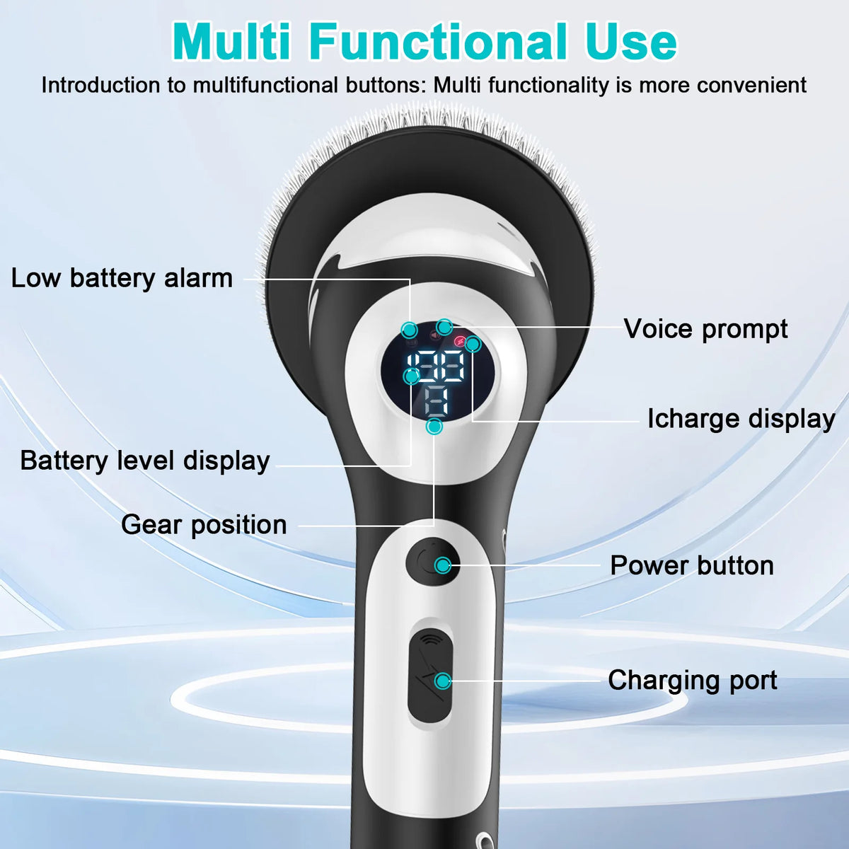 Electric Spin Scrubber – Rechargeable Rotary Cleaning Brush for Kitchen & Bathroom
