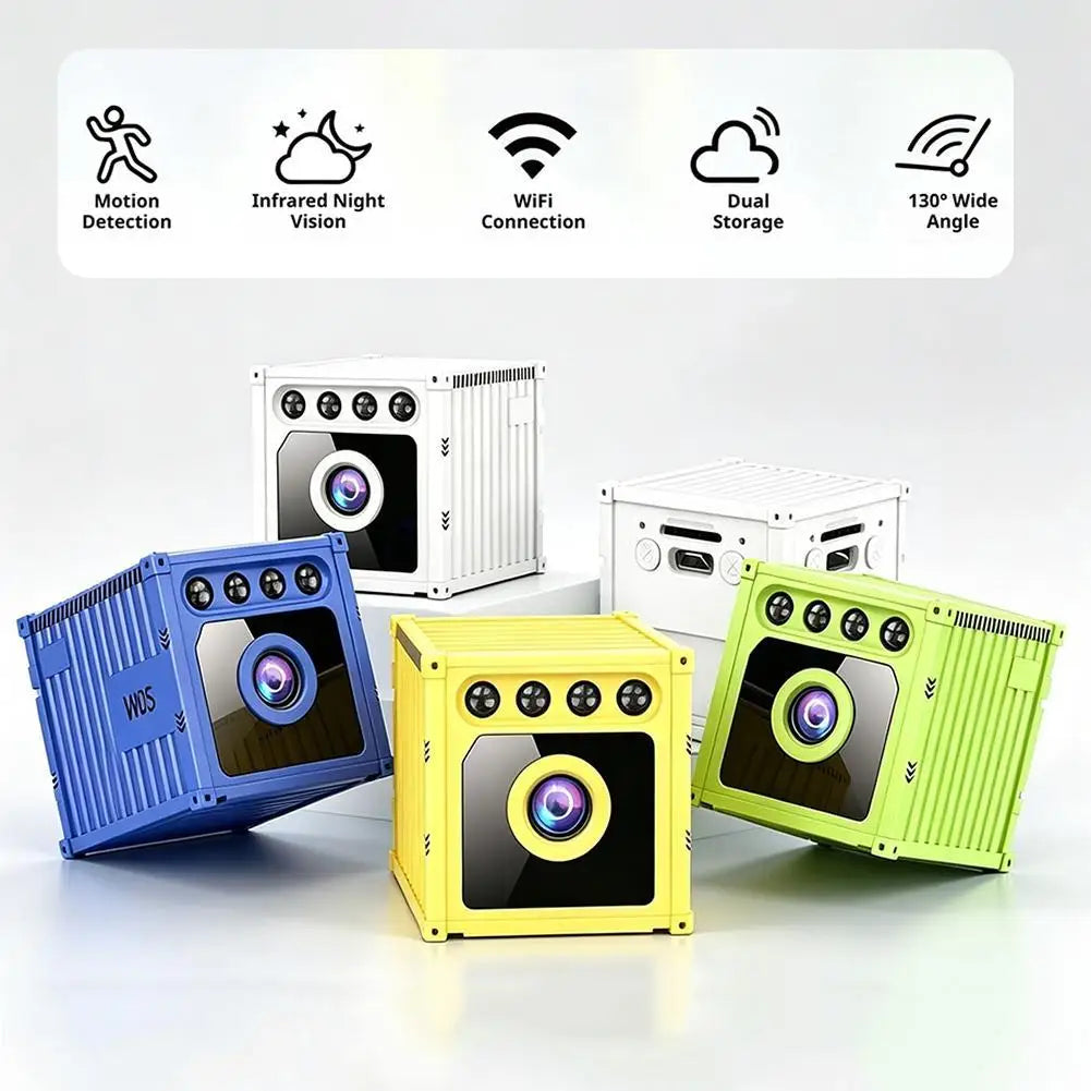 Indoor Wireless WiFi Camera 1080P HD Night Vision Motion Detection Human Recognition Wide Angle Magnetic Mount for Home Security