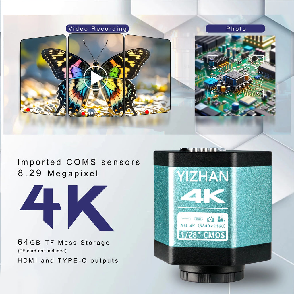 4K 48MP Digital Microscope with LCD Screen for Electronics & Soldering