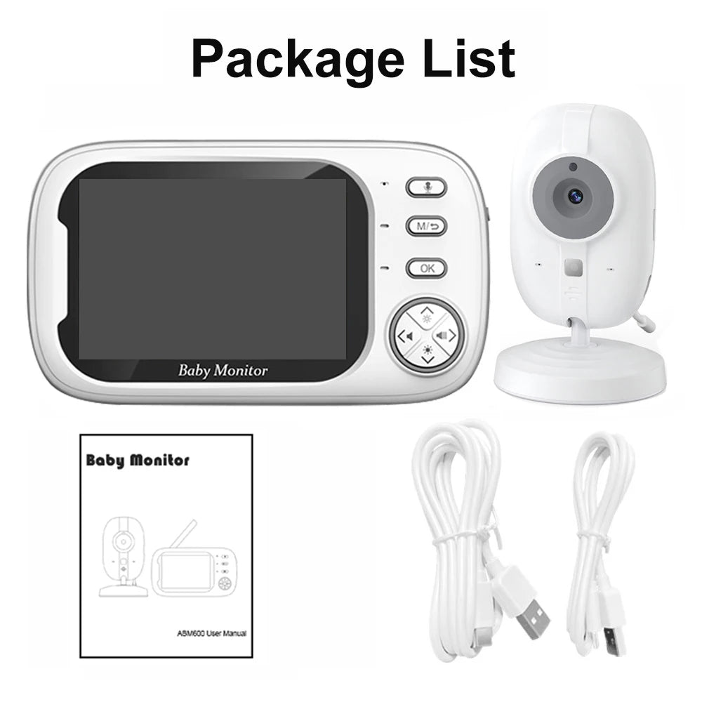 3.5" Wireless Video Baby Monitor – Night Vision & Two-Way Talk