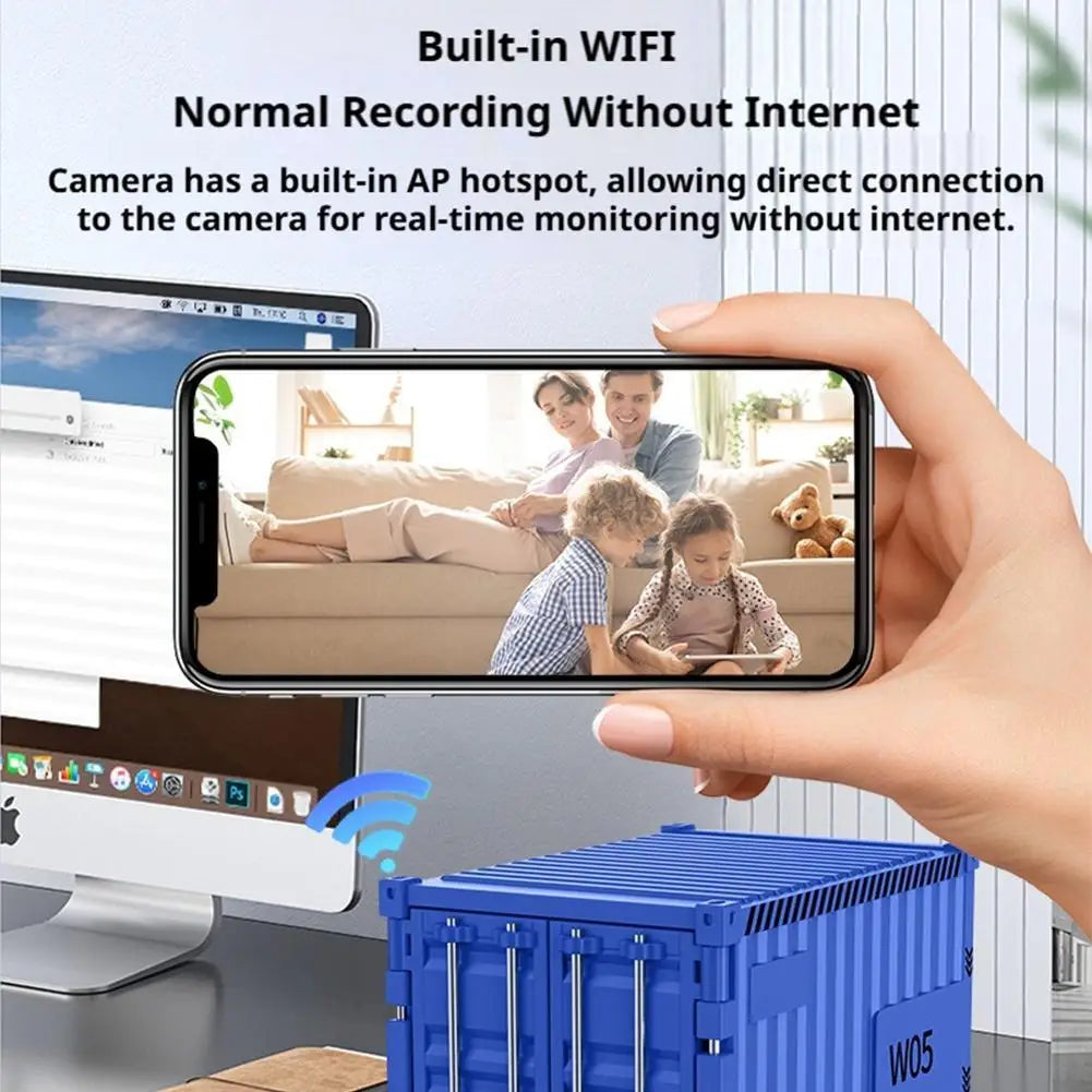 Indoor Wireless WiFi Camera 1080P HD Night Vision Motion Detection Human Recognition Wide Angle Magnetic Mount for Home Security