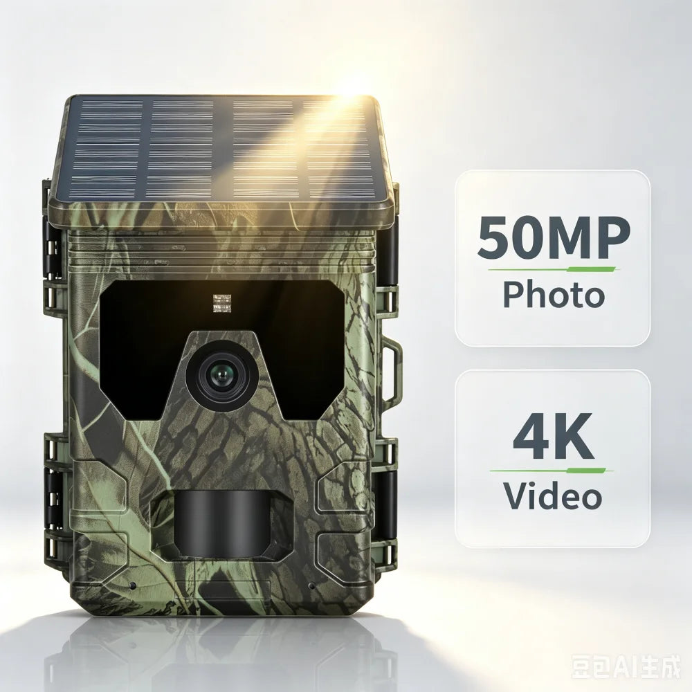 4K 50MP Solar Trail & Hunting Camera – Infrared Night Vision