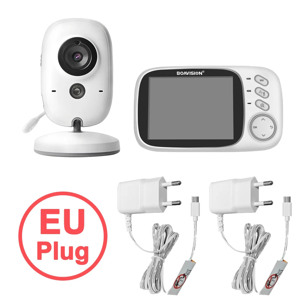 Wireless Video Baby Monitor – 3.2" Screen, Night Vision & Two-Way Talk