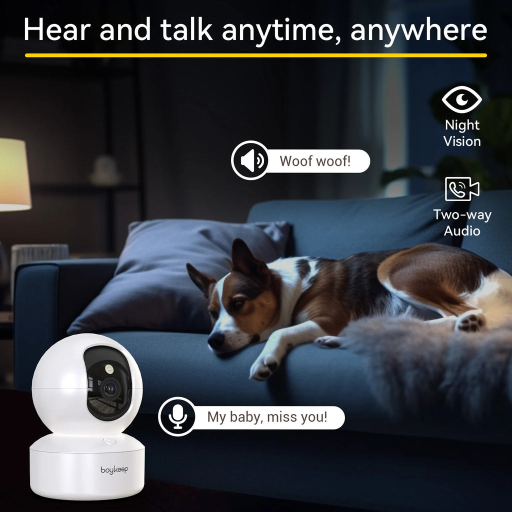 2K Pet Camera with Phone App – Dual-Band WiFi Dog & Cat Monitor with Two-Way Audio
