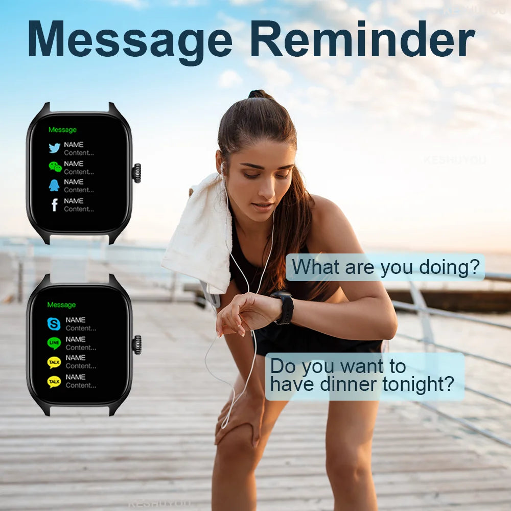 H9 2.01" HD Smart Watch with Bluetooth Calling, Message Preview & Weather Forecast