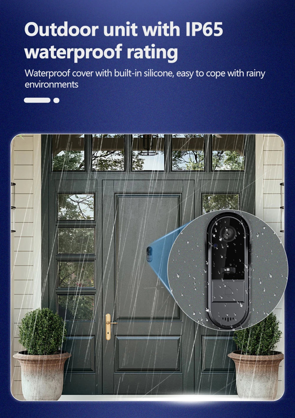 Tuya WiFi WirelessVisual Doorbell Camera Outdoor Waterproof Smart Life APP Notification Motion Detection Night Vision