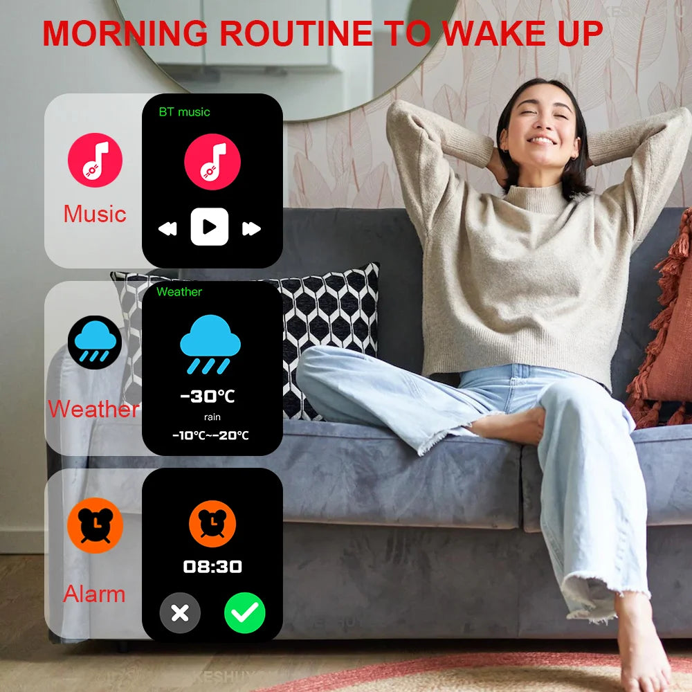 H9 2.01" HD Smart Watch with Bluetooth Calling, Message Preview & Weather Forecast