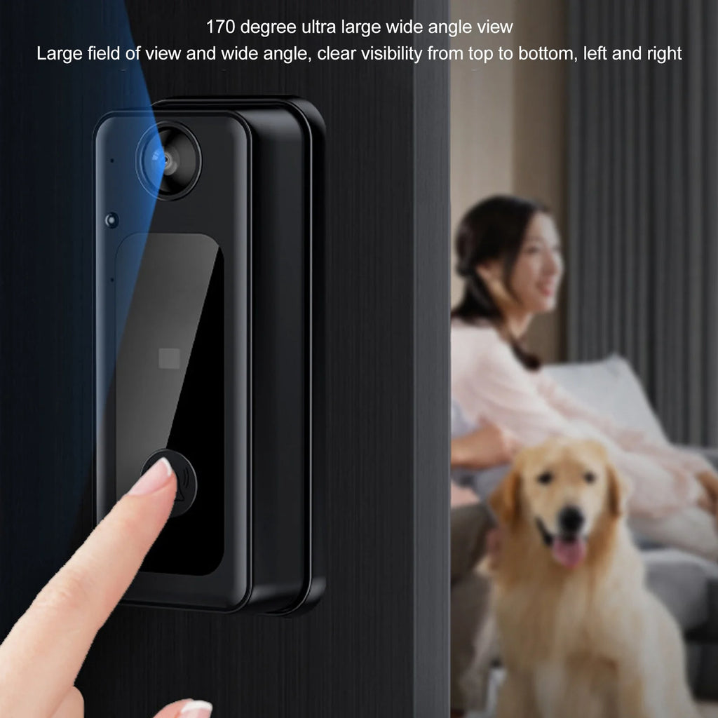 Wireless Doorbell Camera 8MP Video Doorbell Camera 170 Degree Wide Angle Fisheye Lens 2 Way Talk with Indoor Monitor for Villa