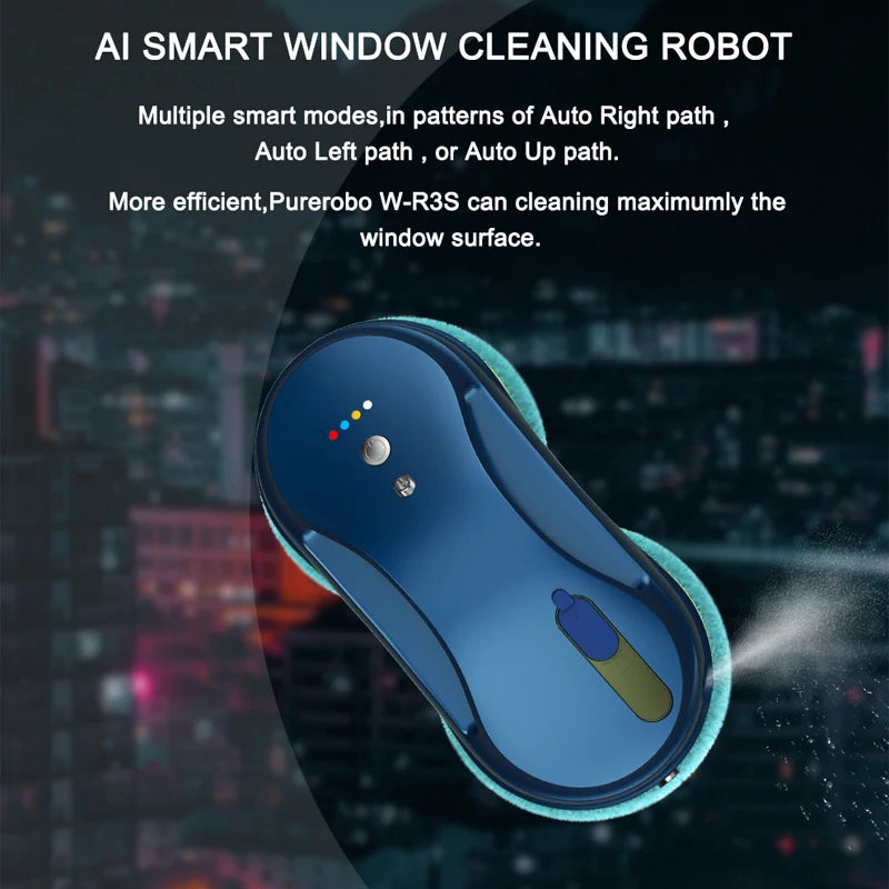 Window Cleaning Robot Purerobo W-R3S With APP & Remote Control Smart Automatic Water Spray Glass Electric Window Cleaner Robot