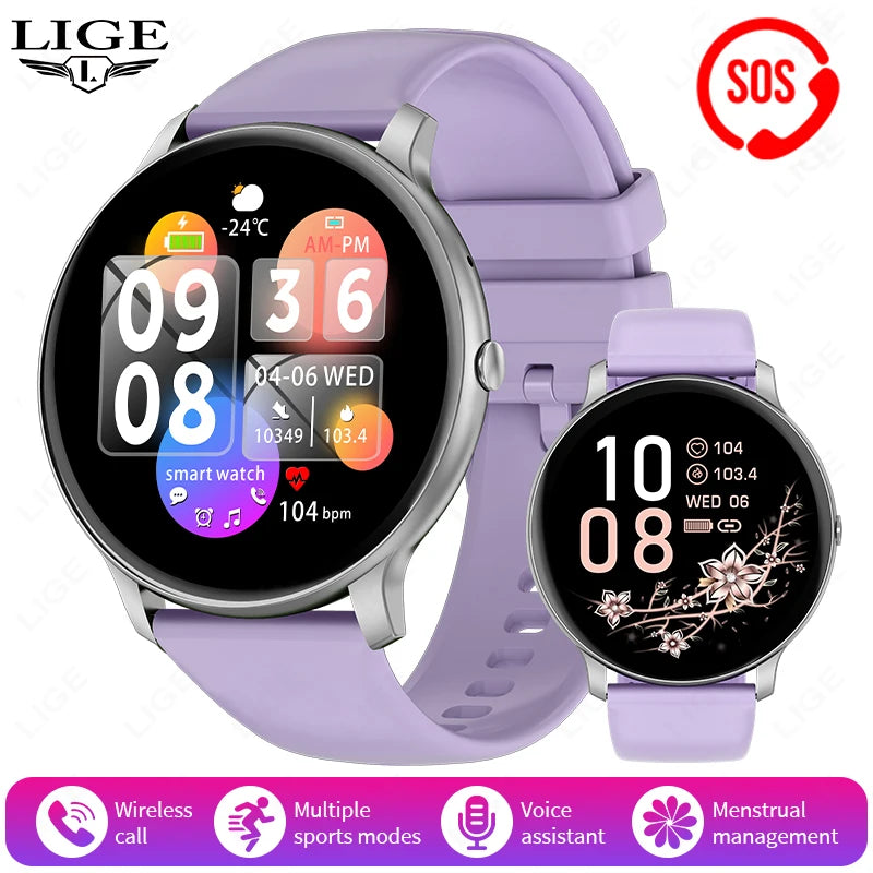 LIGE Unisex Smart Watch with Bluetooth Calling, 1.39" Display, Sports Modes