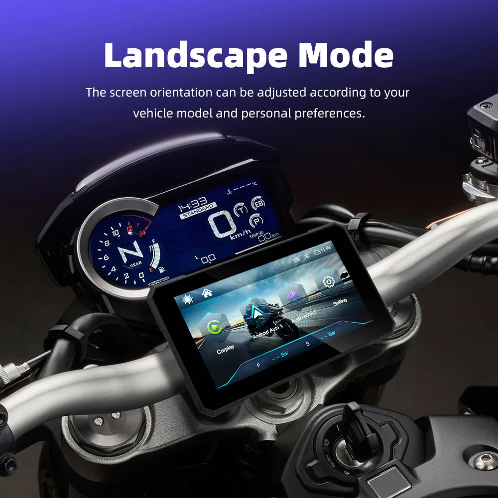 5" Wireless CarPlay & Android Auto Motorcycle Display – Portable GPS Dashboard