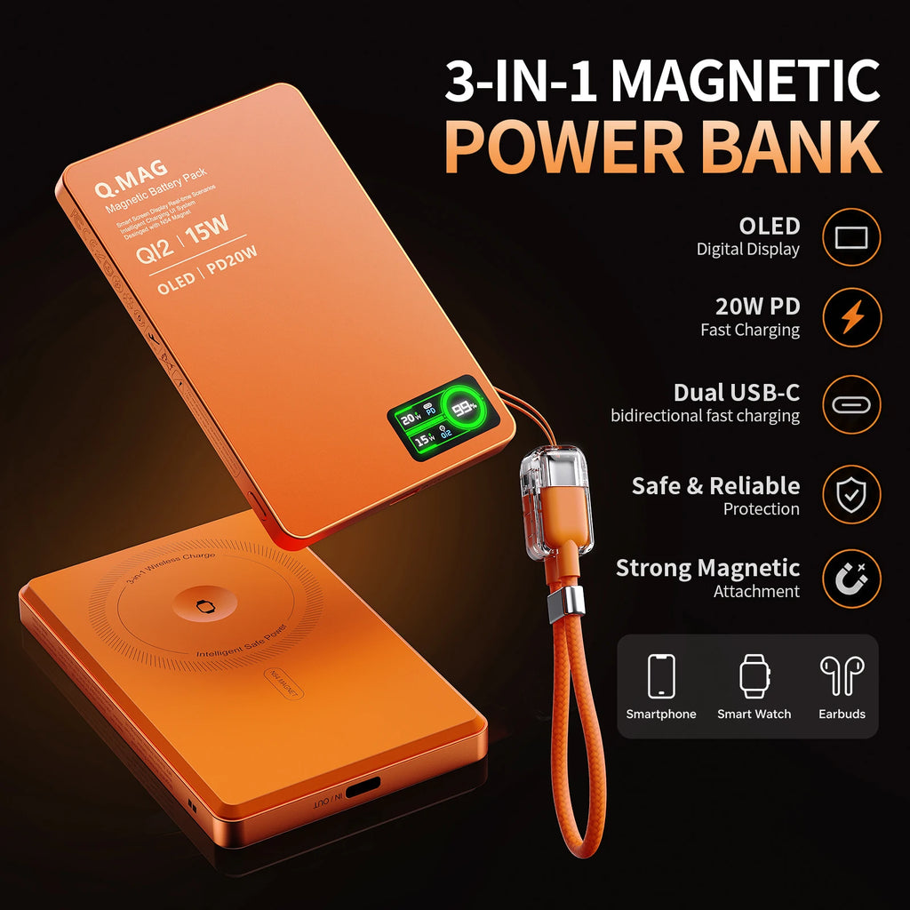 Magnetic Wireless Power Bank – Fast-Charging Portable Charger