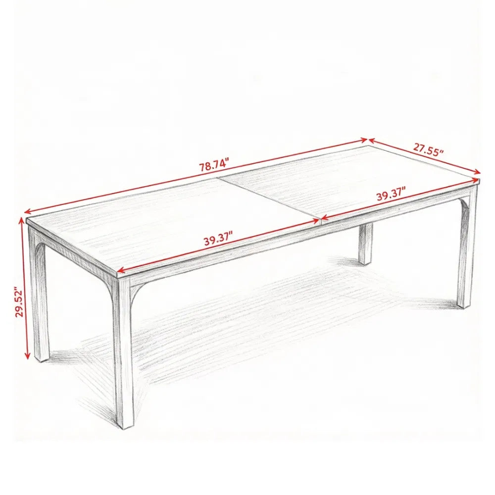Rectangular dining table, table only