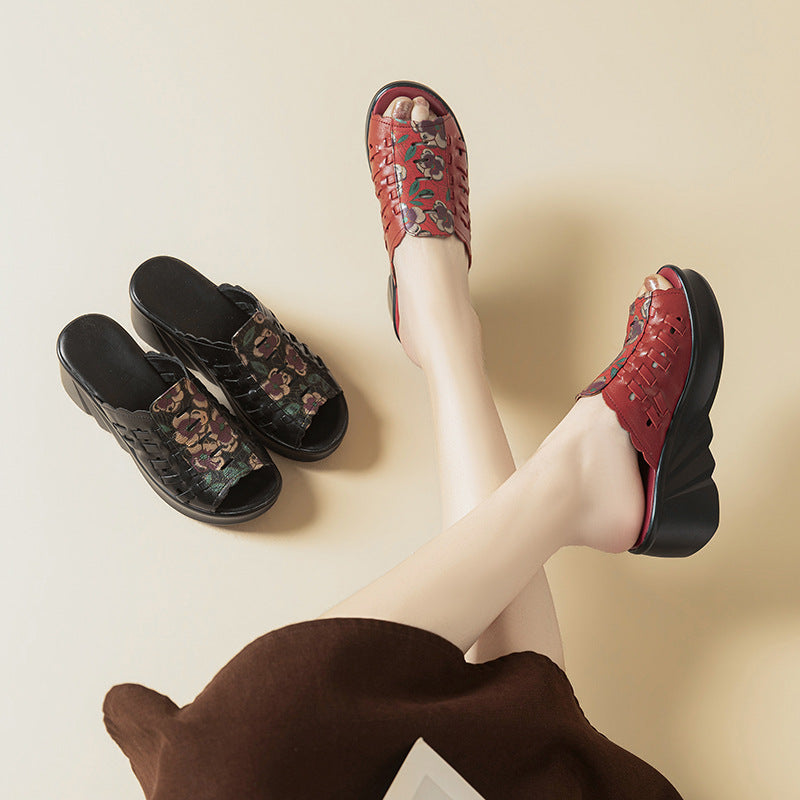 Women's retro platform open-toe sandals