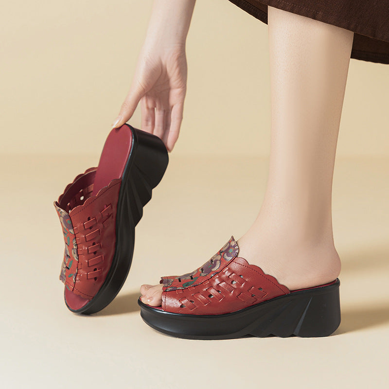 Women's retro platform open-toe sandals - photo 3