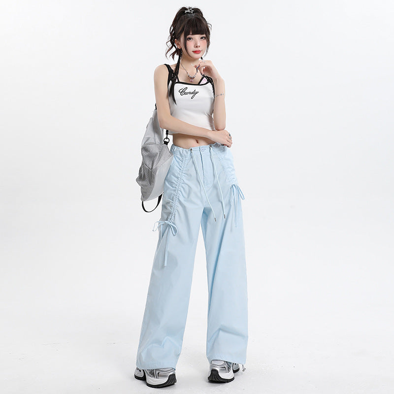 Women's high-waist wide-leg cargo pants