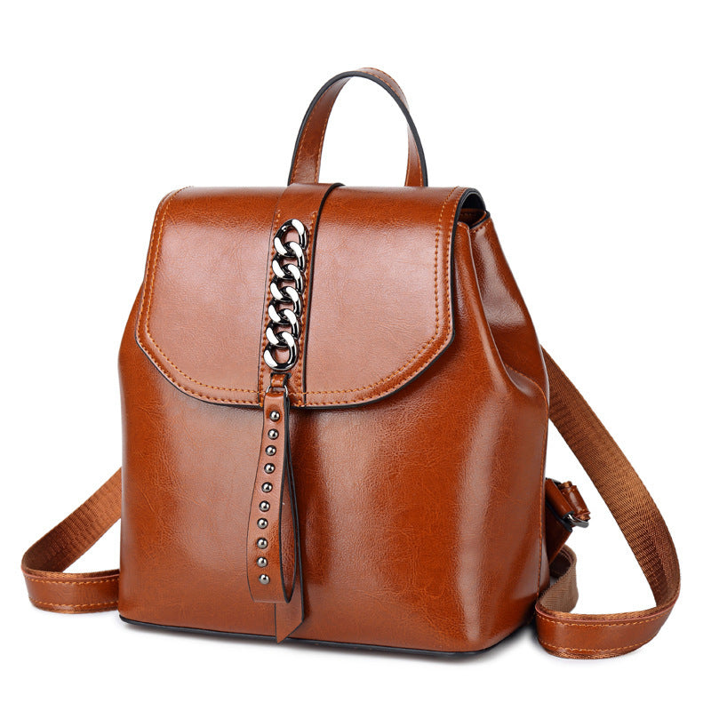 Leather fashion backpack style view