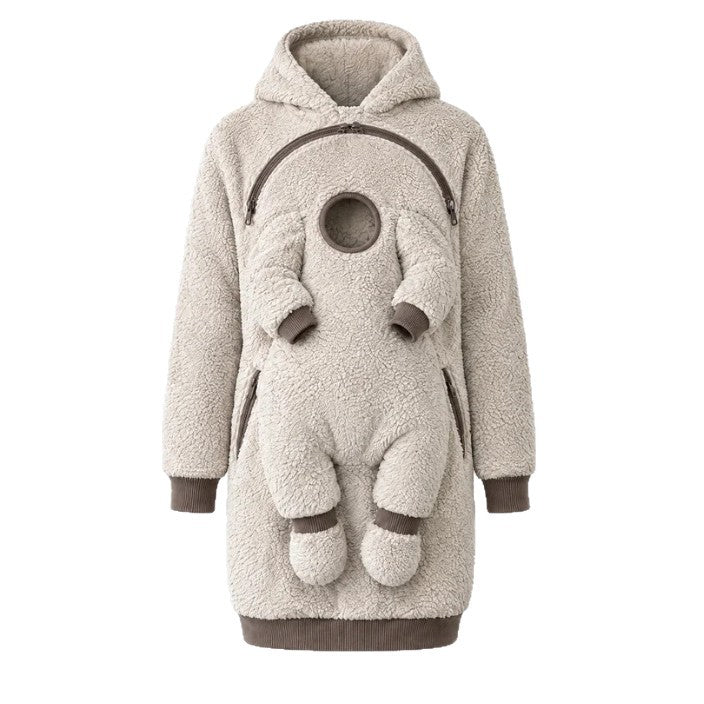 Women's Hoodie With Baby Pockets Design Loose Fit Warm Pullover Sweatshirt For Daily Wear - image 9